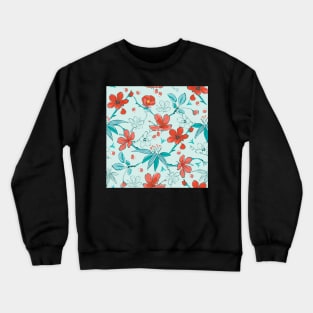 Japanese Cherry Blossom Floral Pattern Botanical Crewneck Sweatshirt